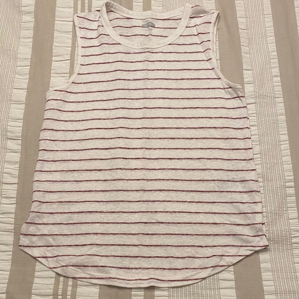 White Striped Tank Top